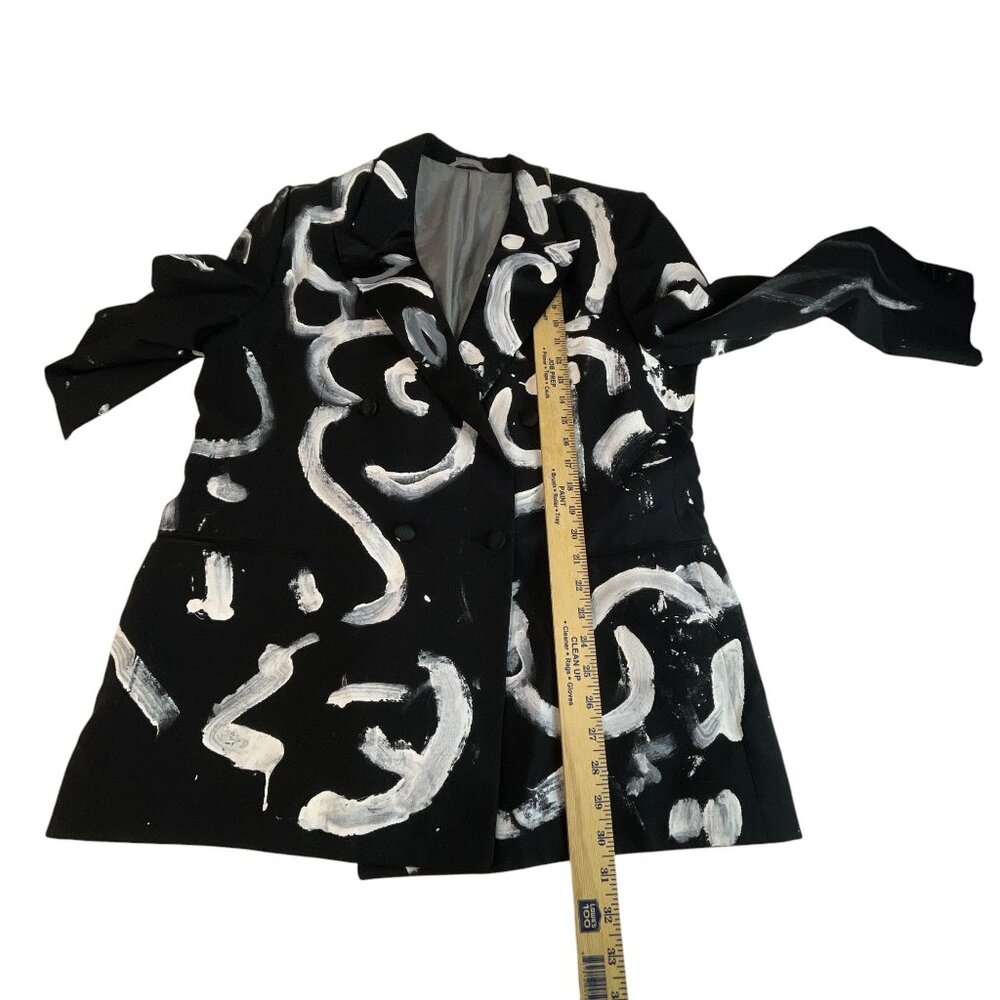 Hand-Painted Abstract Pattern Blazer Jacket Mens … - image 7